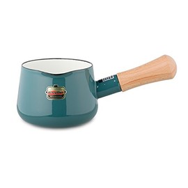 Fuji Enamel SD-12M/SB Single-Handle Pot, Milk Pan, Solid, 4.7 inches (12 cm), Smoke Blue