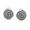 LeCalla 925 Sterling Silver Round Texture Antique Clip On Earrings