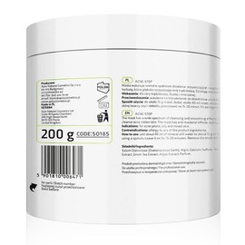 Apis Natural Cosmetics Apis | Acne-STOP Algae Mask | Bamboo Extract | Green Tea Extract | Algae | For Oily and Acne Prone Skin | Against Impurities | Volume 200 g