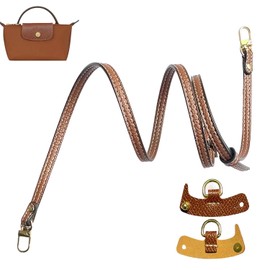 Straps For Longchamp Mini Bag Strap, Bag Straps For Crossbody Handbags, No Punch With 2 Handles Leather, Adjustable And Durable Long Shoulder, Brown Purse Strap Replacement Conversion For Longchamp