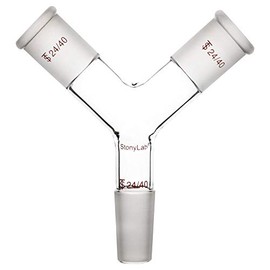 stonylab Glass Y-Shaped Connecting Adapter, Borosilicate Glass Y Shape 3-Way Connector Adapter with One Inner and Two Outer 24/40 Standard Taper Joints for Laboratory Lab Supply