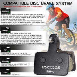 BUCKLOS 25PC Bike Disc Brake Pads for TRP Tektro Shimano MT200 Deore Br-M575 M525 M515 T615 T675 M505 M495 M486 M485 M475 M465, Bicycle Disk Brakes Pads for MTB/Ebike/Road Bike/Scooter(Resin)