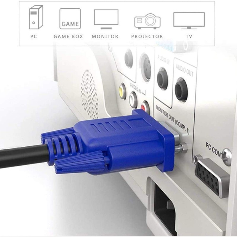 PASOW VGA to VGA Monitor Cable HD15 Male to Male