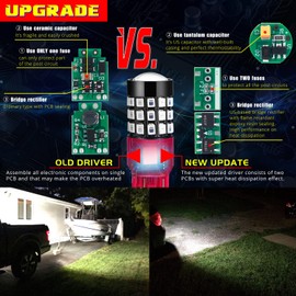 Alla Lighting T25 3156 3157 LED Turn Signal, Back-up Reverse, Brake Tail Lights, Super Bright 2835-SMDs (White)