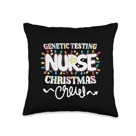 Genetic Testing Nurse Christmas Crew Genetics Nursing NP RN Throw Pillow
