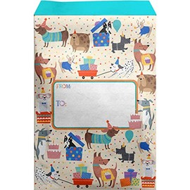 Jillson & Roberts 6-Count Foam Padded Mailing Envelope, Colorful Tyvek Mailer for Gifts, Go Dog, Small