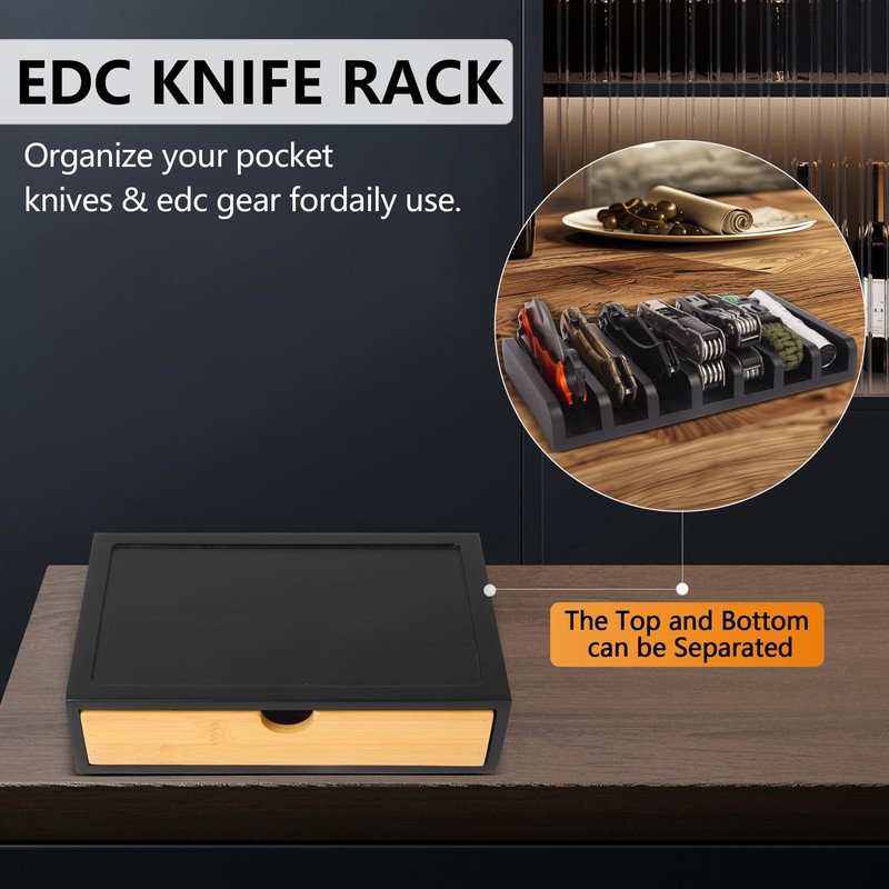 Pocket Knife Display Case, EDC Knife Rack for 7 Knives