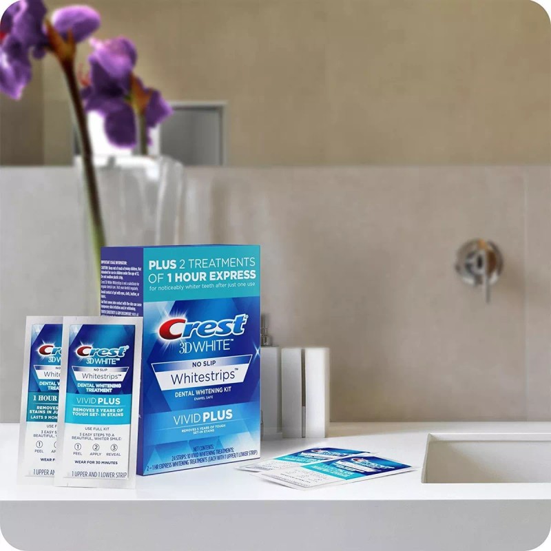 Cresta 3d Whitestrips Vivid Dientes Plus Kit De Blanqueamien