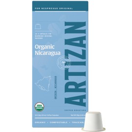 Artizan Coffee USDA Organic Espresso Coffee Capsules For Nespresso Original | Nicaragua Single Origin | 80 Compatible Compostable Pods