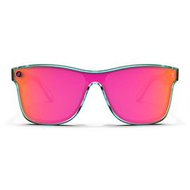 Blenders Eyewear Millenia X2 – Polarized Sunglasses – Flat, Mirrored Lens, Tough Frames – 100% UV Protection – For Men & Women – Dance Electric