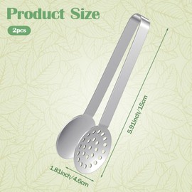 2 Pcs Stainless Steel Round Tea Bag Squeezer, Holder Strainer Clip Spoon Tea Bag Holder Tongs for Safe Mess Free Brewing