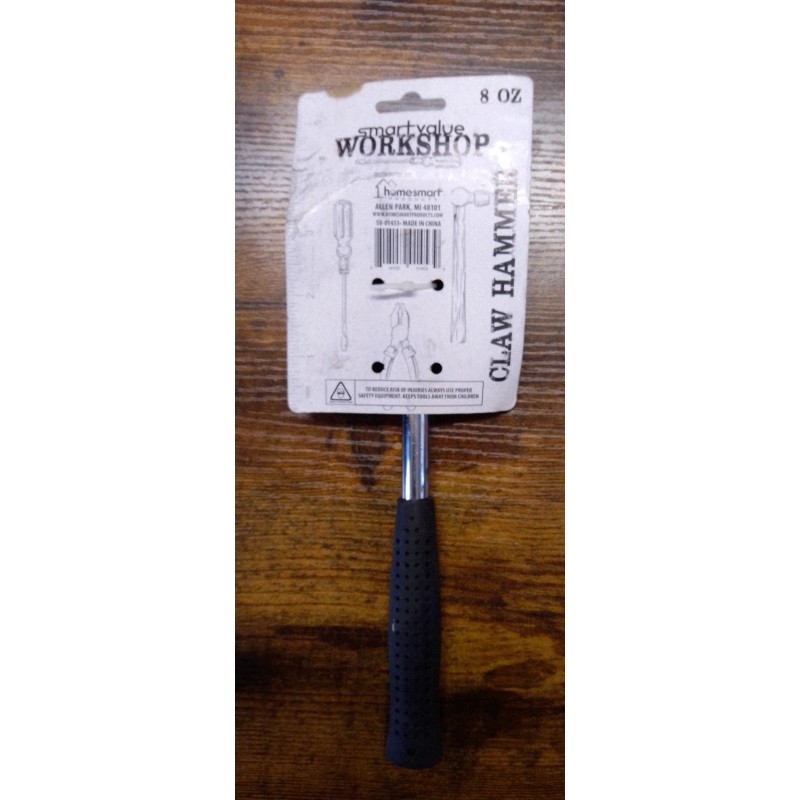 Workshop Smart Value Workshop Claw Hammer 8oz Stainless Steel Black