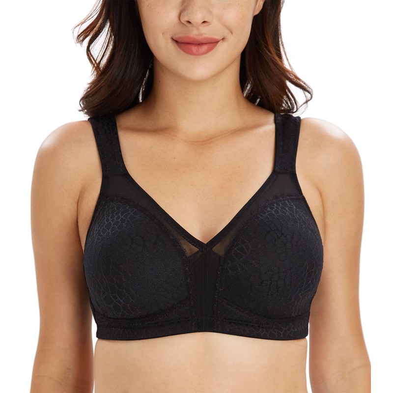 Lemorosy Full Coverage Non Padded Wireless Minimizer Bra Women's Plus