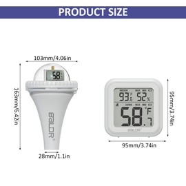 Pool Thermometer Wireless LCD Screen 360 Degree Visibility Pool Thermometer Floating Easy Read Pool Thermometer for Swimming Pool Hot Tubs Pond Test Kits