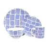 Melange Coupe 16-Piece Porcelain Dinnerware Set (Indigo Tally Marks Collection)