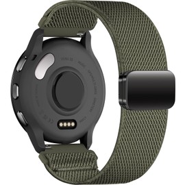 Oanux 22mm Magnetic Stretchy Nylon Band Compatible with Garmin Vivoactive 4/Venu 4 45mm/Venu 3/Venu 3, Solo Loop Elastic Sport Strap Wristband Replacement for Forerunner 265/255/255 Music Women Men