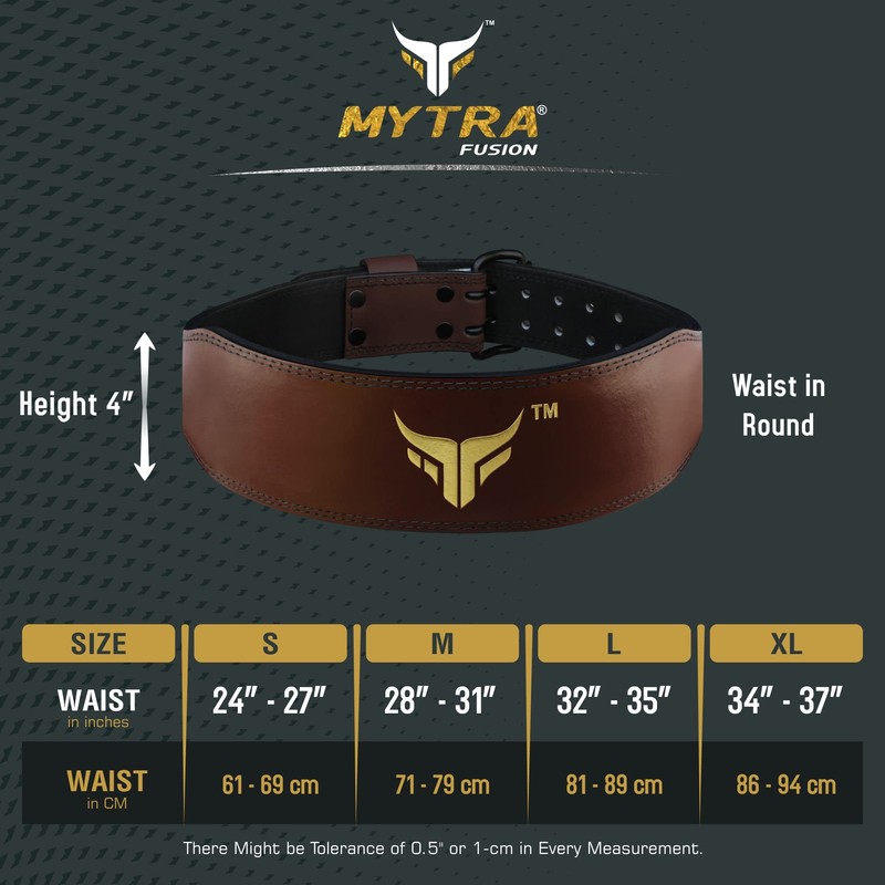 Mytra Fusion Gym Belt 4 Inch Weightlifting Belt Ideal for
