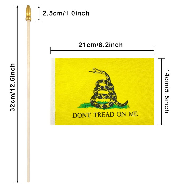 QQSD Dont Tread on Me Gadsden Small Flag Stick Mini