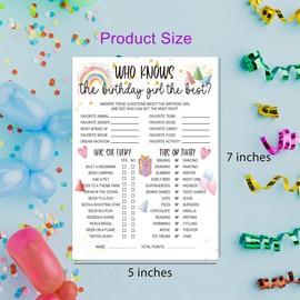OXEDP Who Knows The Birthday Girl Best, Birthday Games for Party, 30 Pcs Birthday Party Game Set, Birthday Party Game, Birthday Decoration, Birthday Cards-BTDG03