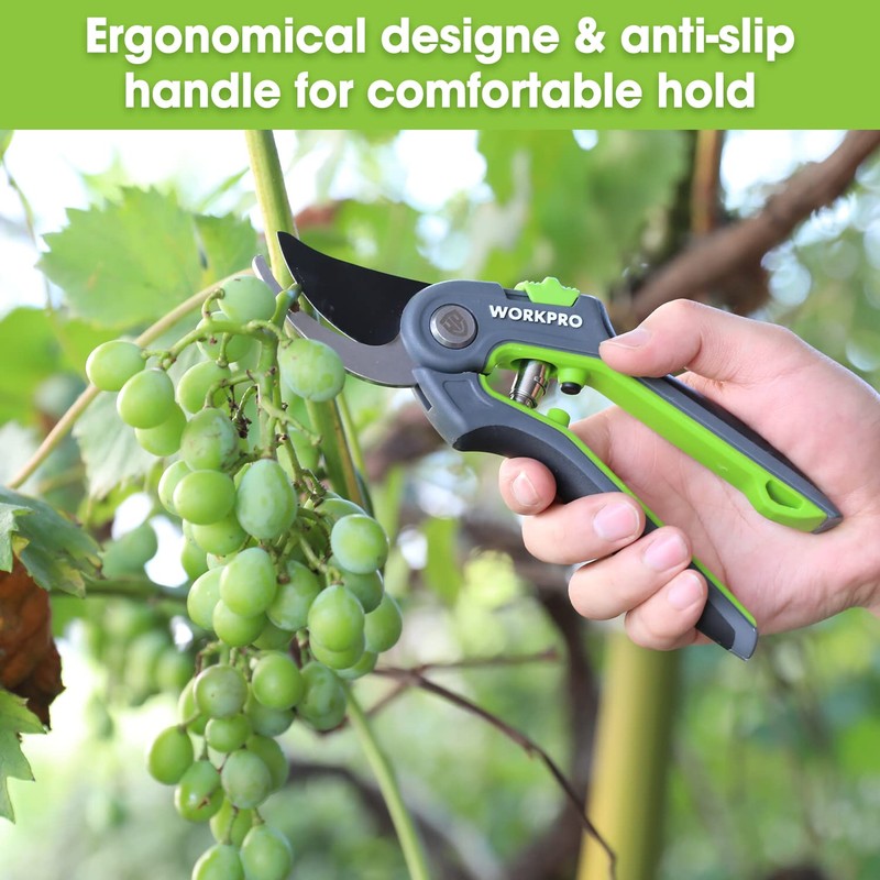 WORKPRO Bypass Pruning Shears, 8’’ Stainless Steel Gardening Hand Pruner,