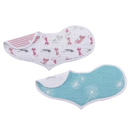 Newcastle Classics NC-HBB6003 Heart Bib Bamboo Muslin Bib, Meal Bib 9.1 x 19.7 x 0.2 inches (23 x 50 x 0.5 cm), 2 Pieces