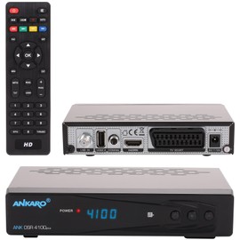 Ankaro DSR 4100 Plus HD HDTV Digital Satellite Receiver (HDTV, DVB-S/S2, SAT, HDMI, SCART, 1x USB 2.0, Easyfind, Full HD 1080p) [Pre-Programmed for Astra Hotbird] - Black