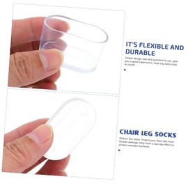 TEHAUX 48 Pcs Transparent Oval Furniture Feet Covers Thickened Non Slip Chair Leg Protectors for Tables and Chairs to Prevent Scratches and Sliding