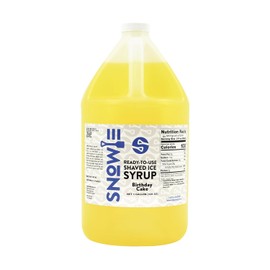 SNOWIE - Shaved Ice Snow Cone Ready to Use Syrup - Gallon (Flavor: Birthday Cake)