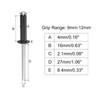 sourcing map Aluminum Blind Rivets, 4mm x 16mm 27mm Mandrel