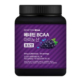 Benetin BCAA 7000 Essential Amino Acid Supplement Grape Flavor, 1 Piece, 510g / 베네틴 BCAA 7000 필수 아미노산 보충제 포도맛, 1개, 510g