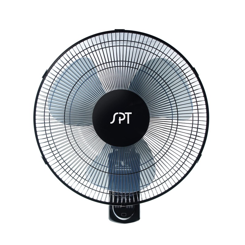 SPT SF-16W90 16″ Wall Mount Fan in Black with Remote