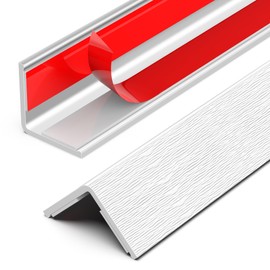 ‎Frychee Wall Corner Protector, Walls Edge Protector，Self-Adhesive Wall Corner Guards,PVC Double Side Edge Protector， Furniture Stairs Guard (White Wood Grain 2PCS 120cm/47.2in)