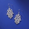 Hamsa Hand of Fatima Hexagram Earrings Star of David Evil
