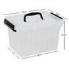 Ysmiltion 6 Quart Clear Small Storage Boxes with Handles, Plastic