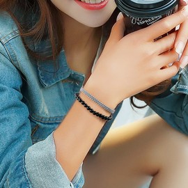 JENDEAR SHINE 2PCS Women's Bracelet, Hand Braided Bracelet and Agate Bracelet Set, Women's Girl Friendship Birthday Gift Jewelry