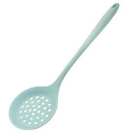 Jiozermi Silicone Slotted Spoon, Heat Resistant Kitchen Colander Spoon, Silicone Nonstick Large Skimmer Slotted Spoons for Cooking Frying Soup Draining (Green)