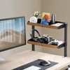 Verponity Clamp-on Desk Shelf 16",2-Tier Desktop or Under Desk Shelving