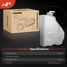 A-Premium Engine Coolant Overflow Recovery Reservoir Tank [With Cap] Compatible with Honda Accord 2018-2022 & Acura TLX 2021-2023