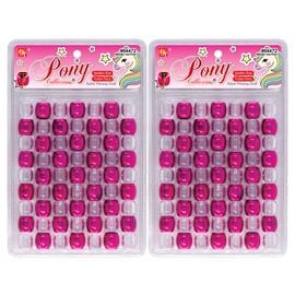126 Pcs Beads Jewelry Making Kit DIY Hair Braiding Bracelet Ornaments Crafts Jumbo Round Pony (Metallic Hot Pink)