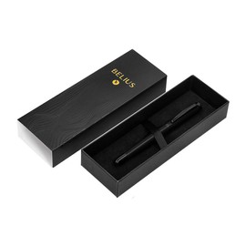 BELIUS Neptuno Aluminum Wave Ballpoint Pen Black Ink Blue Ink Design Box
