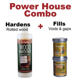 PC-Products Wood Repair Epoxy Paste and Wood Hardener Kit, PC-Woody 6 oz and PC-Petrifier 8 oz