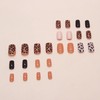 Leopard Print Press on Nails Square Short Fake Nails with