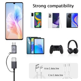 USB C to Micro USB Adapter (4-Pack), USB C Female to Micro USB Male Adapter, Supports 18W Fast Charging, Does Not Support OTG Connection, Such as Headphones, External Hard Drives, Keyboards