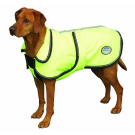 WeatherBeeta ComFiTec Reflective Parka 300D Deluxe Dog Coat, Yellow, 18"