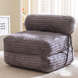 Folding Sofa Bed Couch, Convertible Sleeper Chairs with Back Support, Foldable Couch Futon Mattress with Pillow, Portable Fold Out Chair Bed Floor Mattress Floor Couch for Living Room,Machine Washable