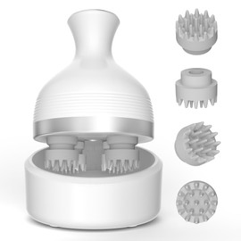 mornwell Electric Cordless Scalp Massager Head Scalp Stress Relax, Handheld Portable Head Scratcher Massager for Hair Growth, Claws Cat Massager with Kneading 84 Massage Nodes, Ideal Gift (White A)