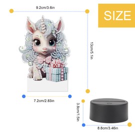 TDFERAN Diamond Painting Led Lights 5D DIY Unicorn Diamond Art Kits for Adults Lamp Diamond Art Room Lights Diamond Painting Kits Led Lights for Bedroom Gem Art Night Light for Room Decor