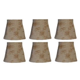 Albert Estate LTD, 6" Linen with Jute Candle Wicking Candelabra Lamp Shade, Set of 6, Candle clip Fitter