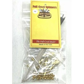 Full Creel Spinners Premium DIY Spinner Making Kit Trout  Bass Spinners Swing Blade Fishing Lure Kit - 6 of Each, plain treble, Brass, 1/8 oz