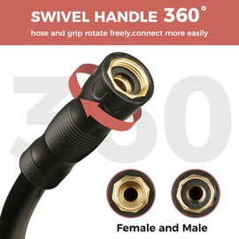 SheeChung Short Garden Hose 2ft x 5/8",Water Hose for Hose Reel Faucet,Lightweight Outdoor Hose with Swivel Handle,Flexible,Male to Female Fittings,Heavy Duty Small Leader Hose,3/4"GHT